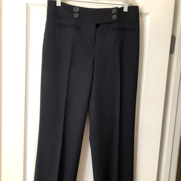 ANN TAYLOR NAVY BLUE MARGO TROUSERS - Picture 2 of 4